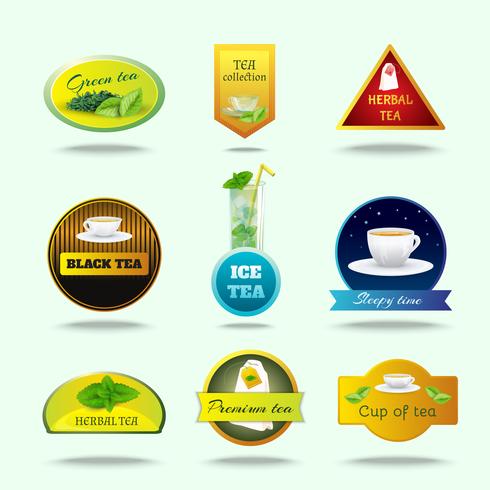 Conjunto de etiquetas de té vector