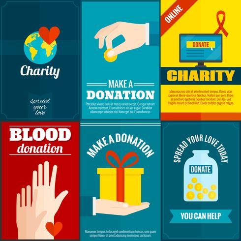 Charity posters set vector