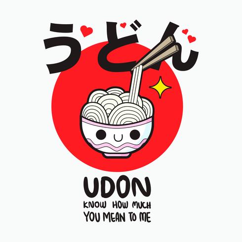 lindo ramen fideos vector, udon vector