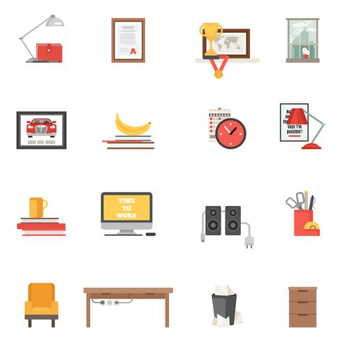 Iconos de habitación individual vector