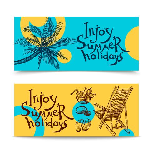 Banners de playa de verano vector