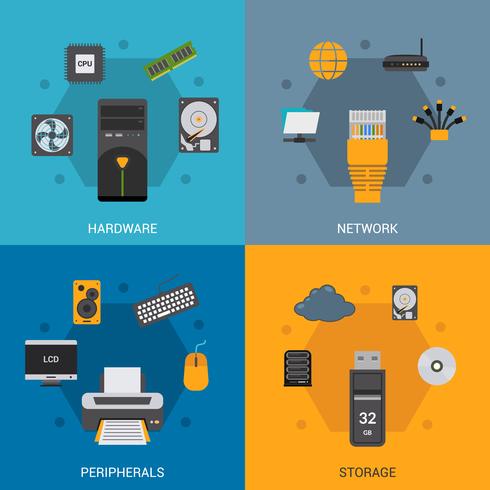 Computer Parts Set vector