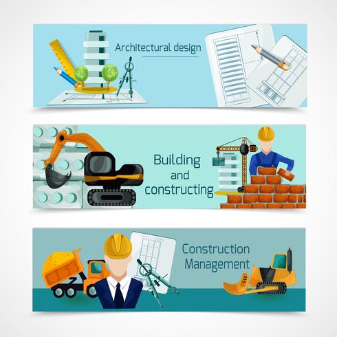 Construction Banners Set vector