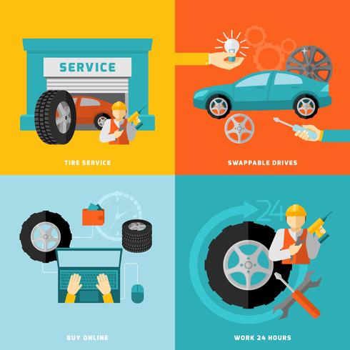 Tire Service Set vector