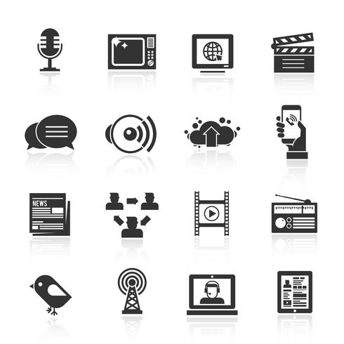 Conjunto de iconos de medios vector