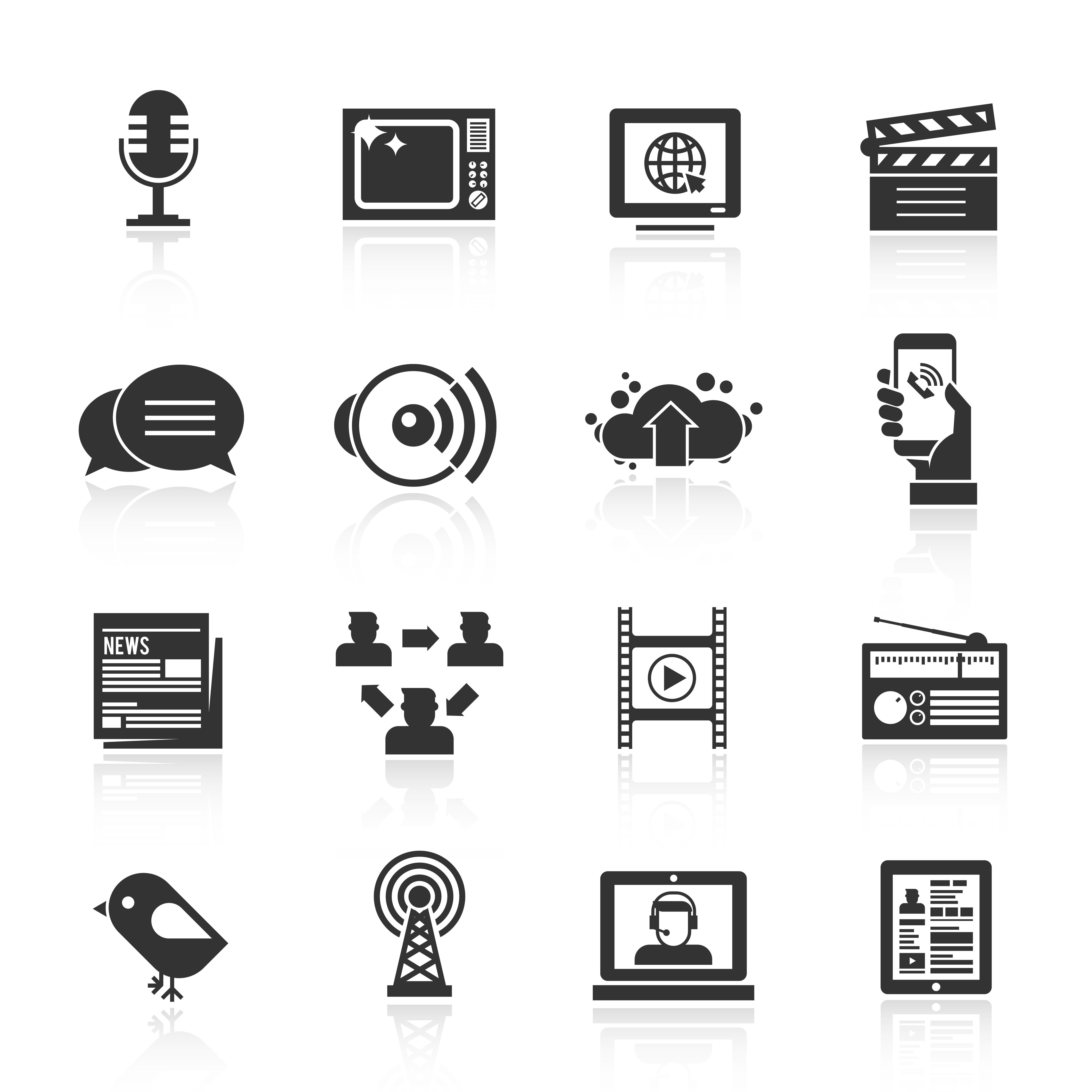 Media Icons Set 434667 Vector Art at Vecteezy