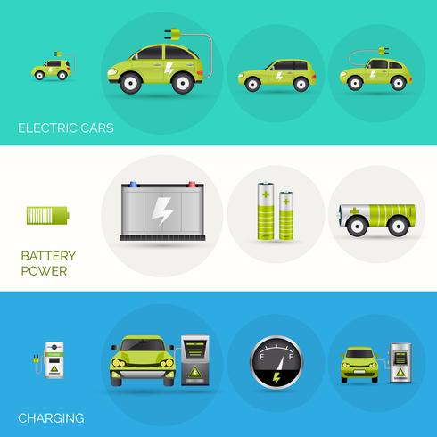 Electric Car Banners vector