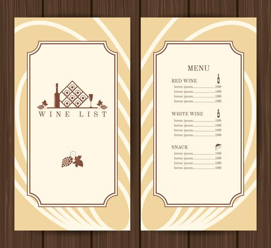 Wine Menu Template vector