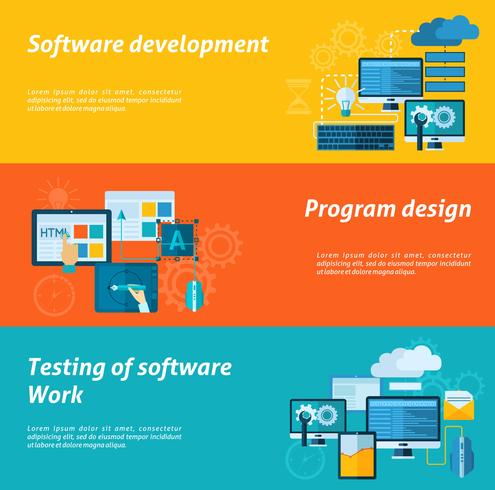 Program Development Banner Set vector