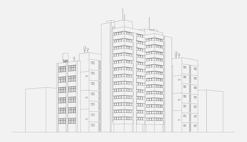 City architecture illustration vector