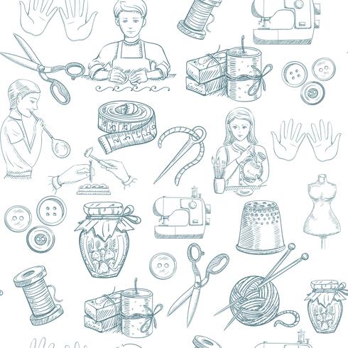 Handmade Seamless Pattern vector