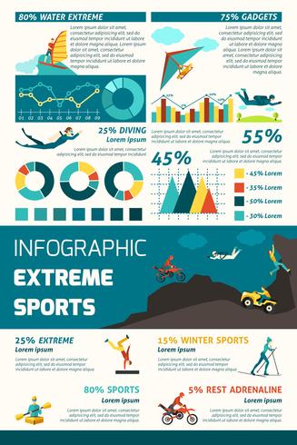 Infografía de deportes extremos vector