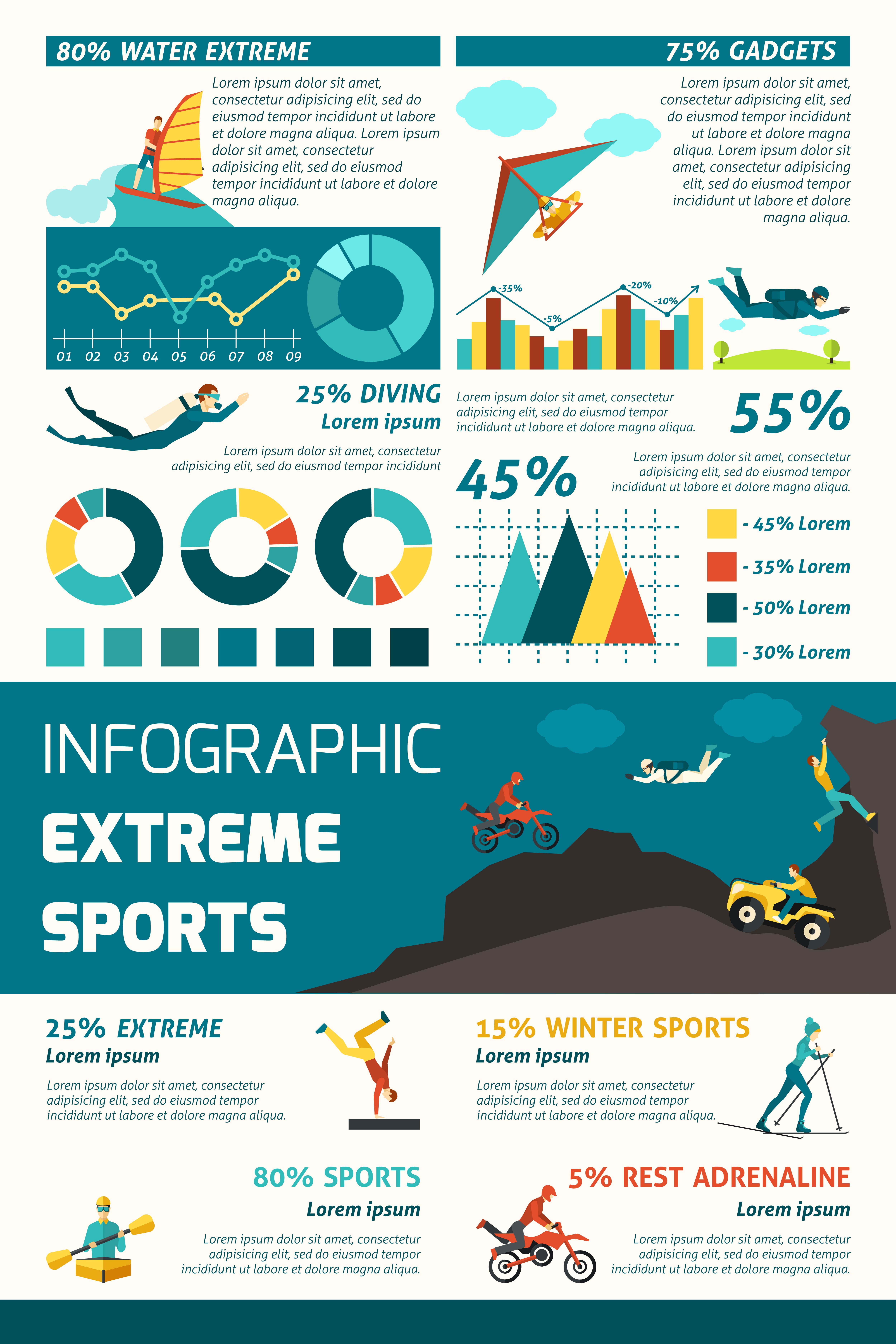 Extreme Sports Infographics 434766 Vector Art at Vecteezy