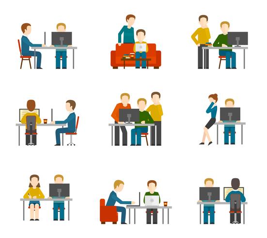 Coworking Center Icons vector