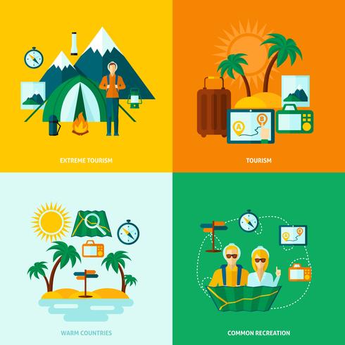 Flat Tourist Set vector