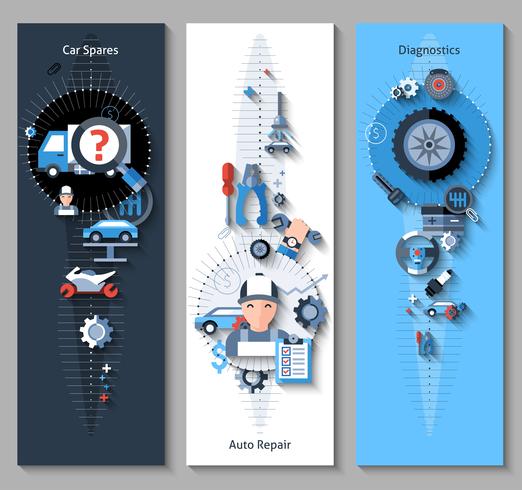 Car Repair Banners Vertical vector