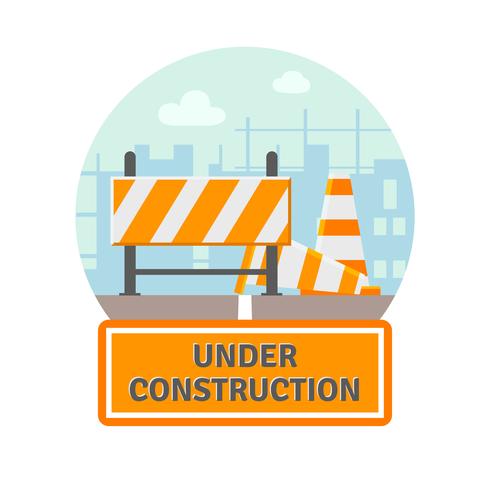 Under Construction Flat Icon vector