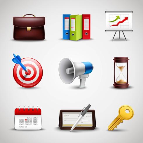 Realistic Business Icons vector