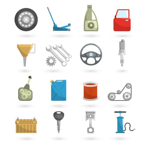 Iconos de auto servicio plana vector