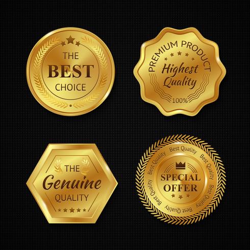 Golden Metal Badges vector