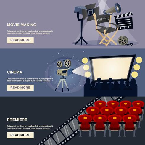 Cinema Banner Set vector