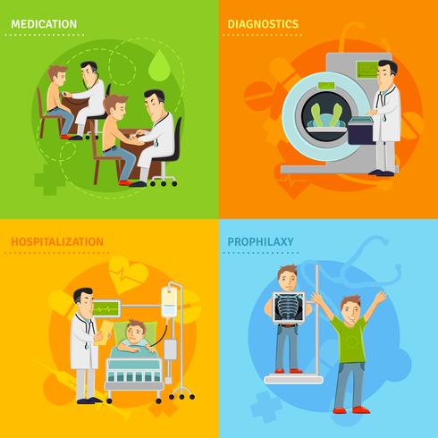 Concepto de tratamiento hospitalario vector