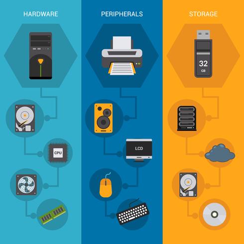 Computer Parts Banners vector