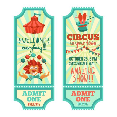 Circus Tickets Set vector