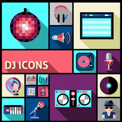 conjunto de iconos dj vector