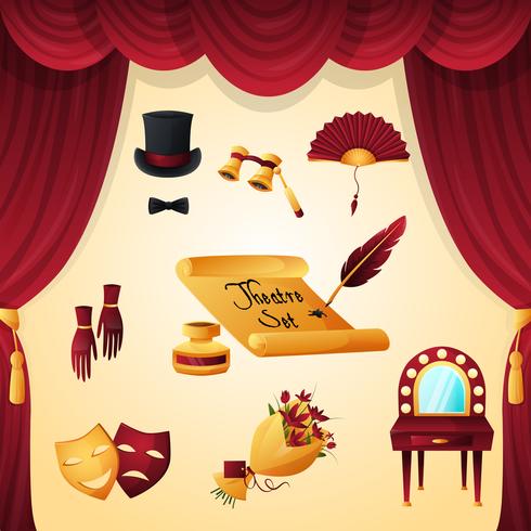 Theater Elements Set vector