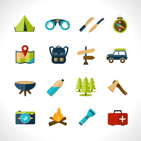 Camping Icons Set vector