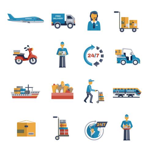 Delivery Icons Flat Set vector