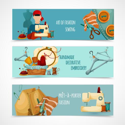 Sewing Banner Set vector