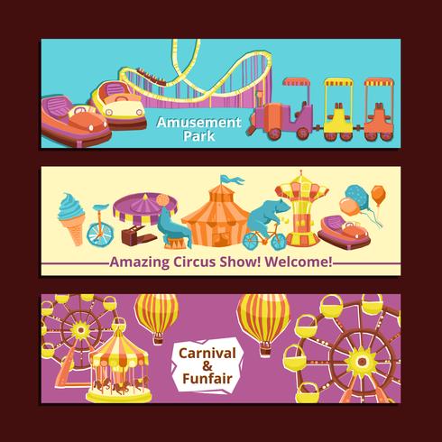 Amusement Park Banners vector