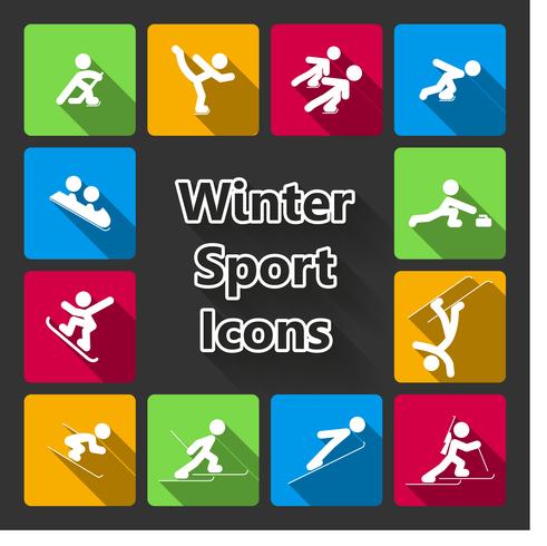 Winter sports iconset vector