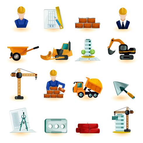 Architect Icons Set vector