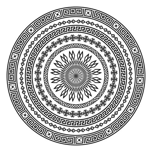 Round ornamental vector shape isolated on white. 435097 Vector Art at