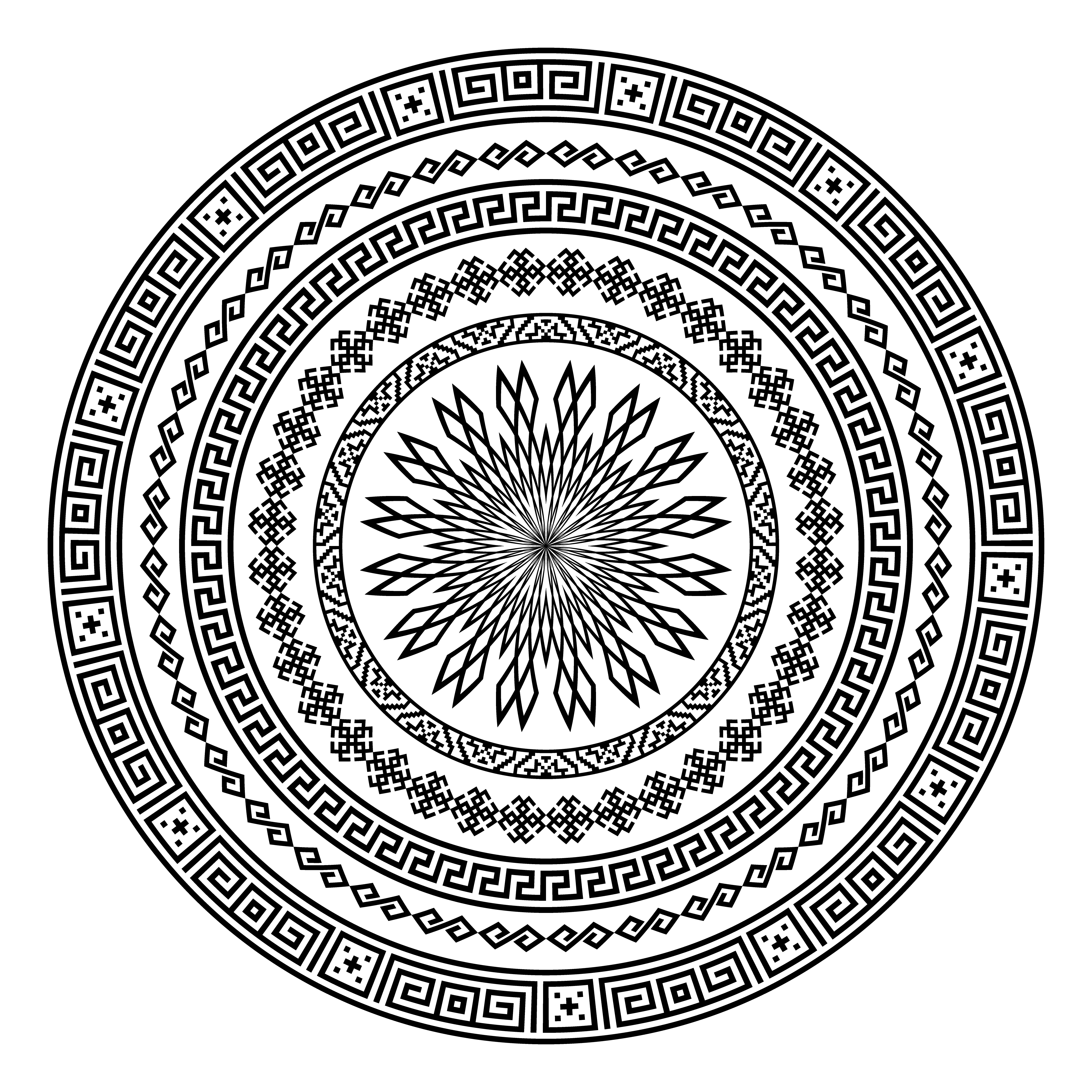 Download Round ornamental vector shape isolated on white ...