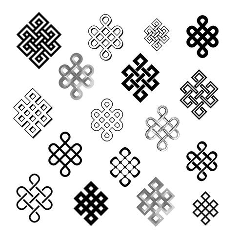 Set collection of the endless knots, palbeu vector