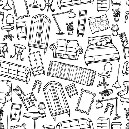 Furniture Seamless Pattern vector