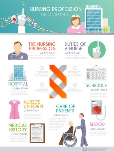 Nurse Infographics Set vector