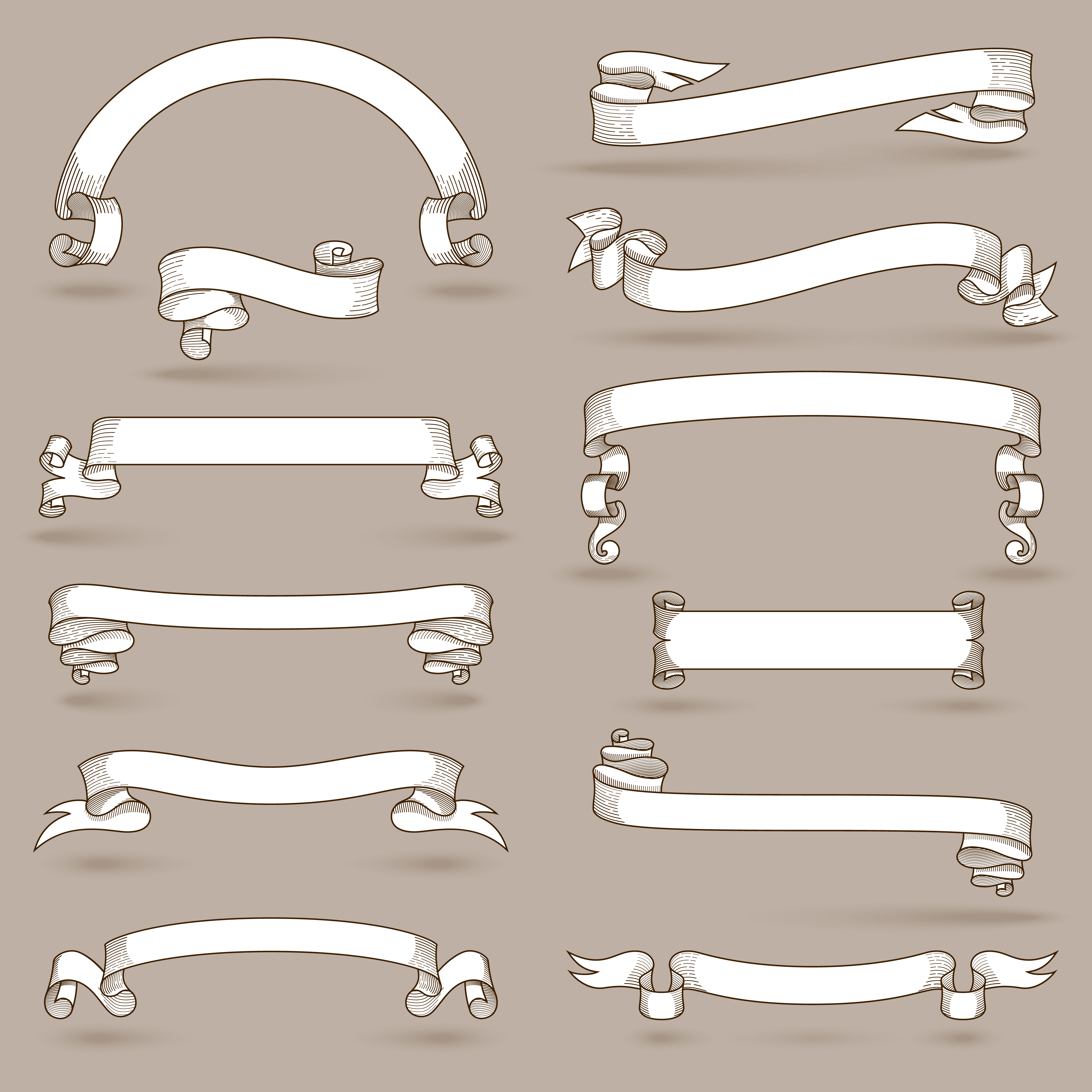 Download Vintage Ribbons Set - Download Free Vectors, Clipart ...