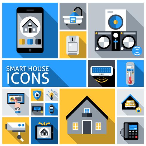 Iconos de casa inteligentes vector