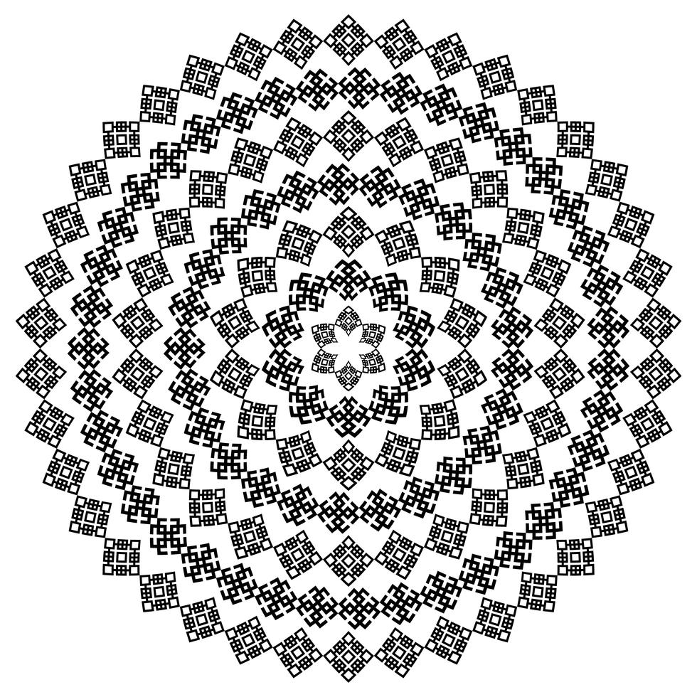 Round ornamental vector shape isolated on white. 435174 Vector Art at