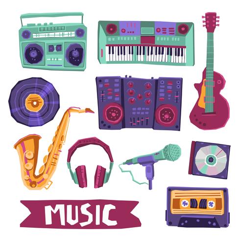 Conjunto de iconos de música vector