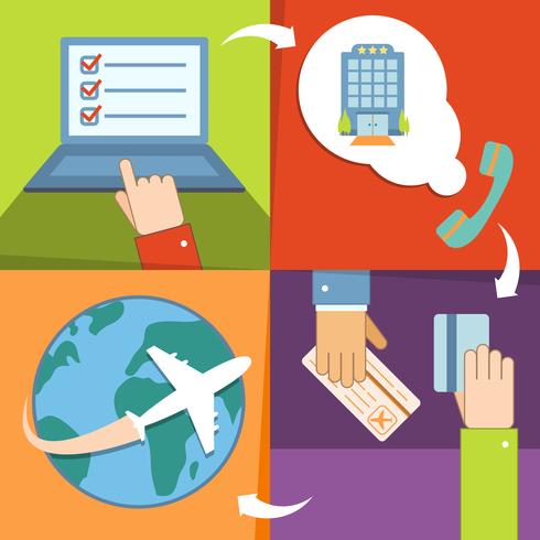 Business reservation and booking icons set vector