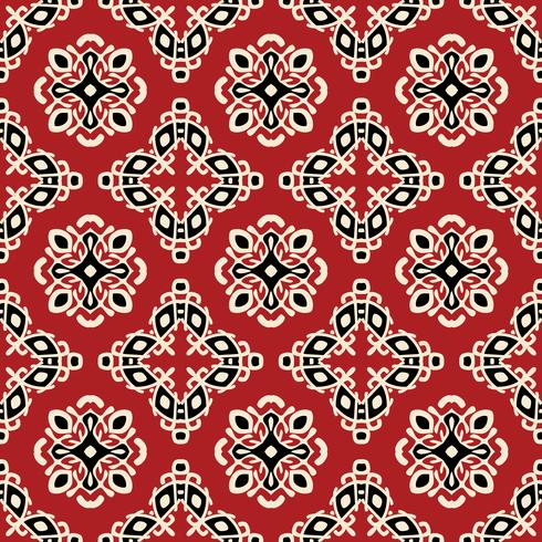 Red tribal ethnic seamless pattern vector