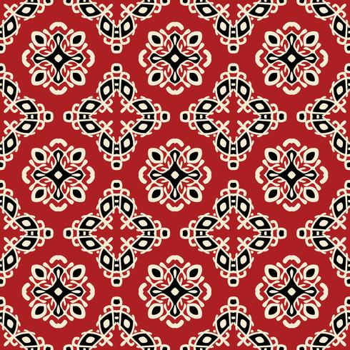 Red tribal ethnic seamless pattern vector