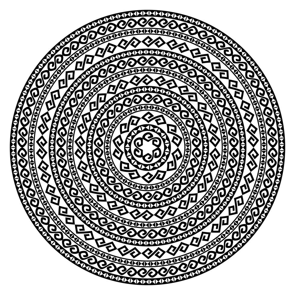 Round ornamental vector shape isolated on white. 435217 Vector Art at