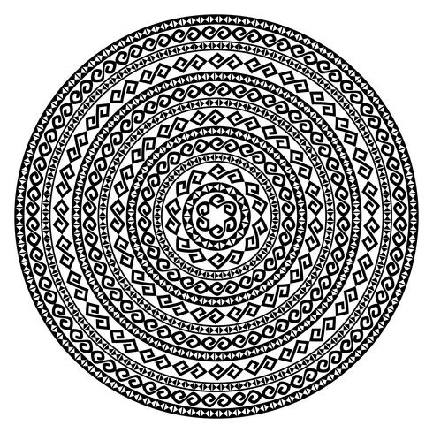 Round ornamental vector shape isolated on white.